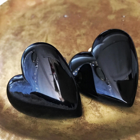 heart cabochon earrings 3枚目の画像