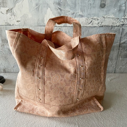 vintage damask cloth  bag (pink) 3枚目の画像