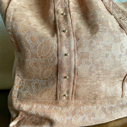 vintage damask cloth  bag (pink) 7枚目の画像