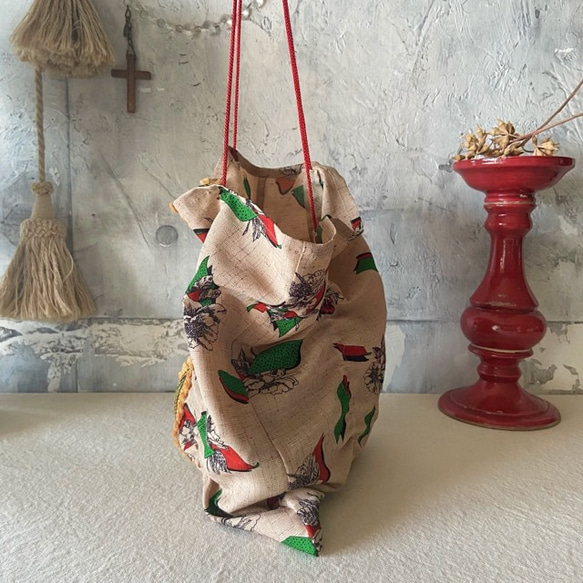 vintage  cloth bag (j) 8枚目の画像