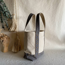 canvas tote bag medium (ecru & gray) 2枚目の画像