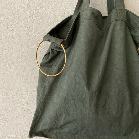 fanage cotton 2way bag (khaki) 2枚目の画像