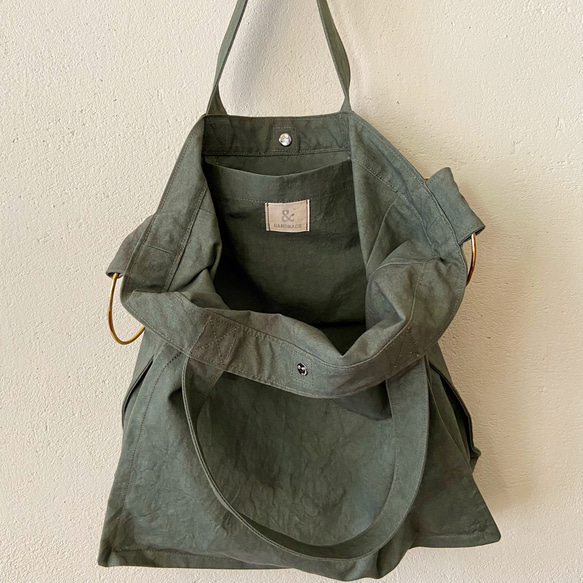 fanage cotton 2way bag (khaki) 6枚目の画像