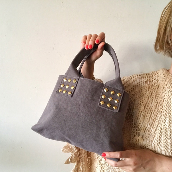 canvas tote bag mini (gray) 3枚目の画像