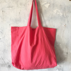 cotton linen bag (coral pink) 2枚目の画像
