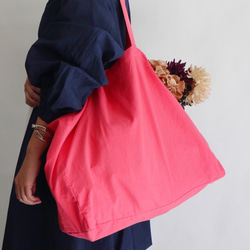 cotton linen bag (coral pink) 4枚目の画像