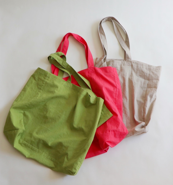 cotton linen bag (coral pink) 6枚目の画像