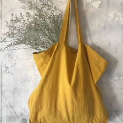 cotton linen bag (mustard) 1枚目の画像