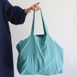 cotton linen bag (smoky  aqua) 1枚目の画像