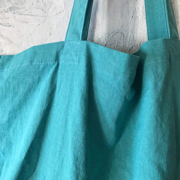 cotton linen bag (smoky  aqua) 5枚目の画像