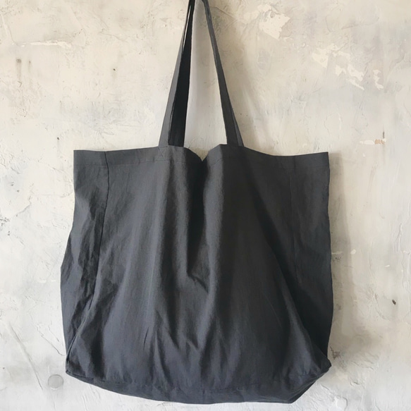 cotton linen bag (charcoal  gray) 4枚目の画像