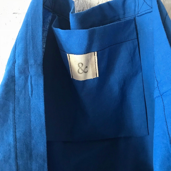 cotton linen bag (royal blue) 3枚目の画像