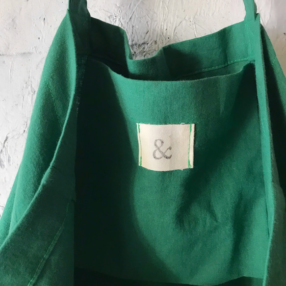 cotton linen bag (green) 2枚目の画像