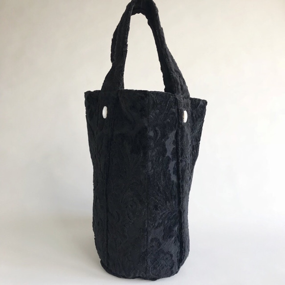 damask tote bag (black) 6枚目の画像