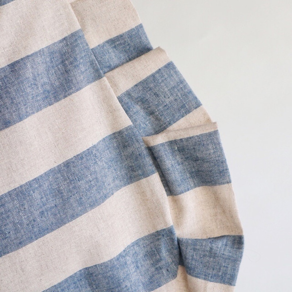 stripe frill bag (ecru & blue) 5枚目の画像