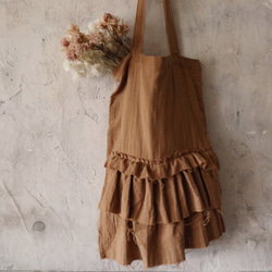 gauze frill bag (camel) 3枚目の画像