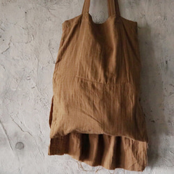 gauze frill bag (camel) 4枚目の画像