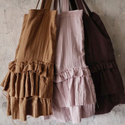 gauze frill bag (camel) 5枚目の画像