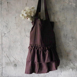 gauze frill bag (plum) 4枚目の画像