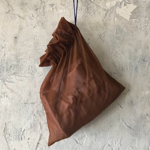 gauze frill bag (plum) 8枚目の画像