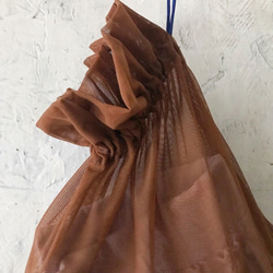 gauze frill bag (plum) 9枚目の画像