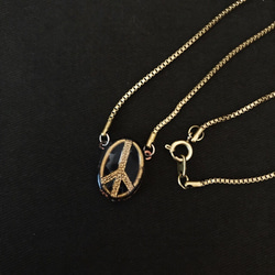 german vintage glass cabochon necklace (peace) 2枚目の画像