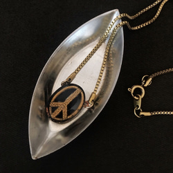 german vintage glass cabochon necklace (peace) 4枚目の画像
