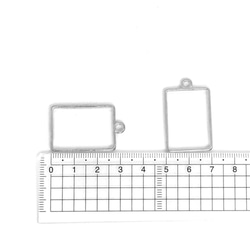 【レジン空枠】長方形　ショート　シルバー【10個】 2枚目の画像