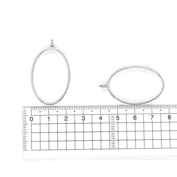 【レジン空枠】楕円形　シルバー【10個】 2枚目の画像