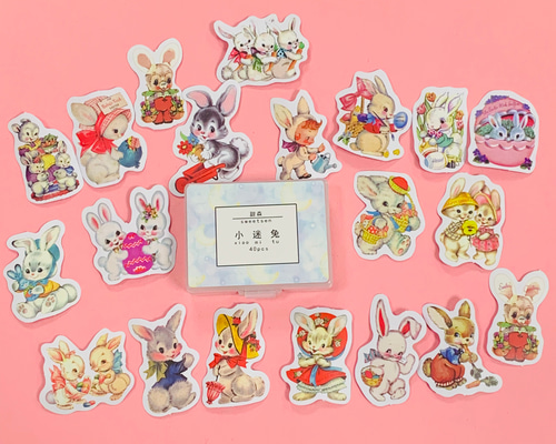 ビンテージアニマルデカール付きキャビネットセット p100124-wh_1.jpg
