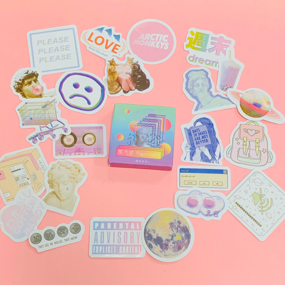 vaporwave コラージュの世界 ステッカーセット シール Sunny vaporwave コラージュの世界 ステッカーセット シール Sunny