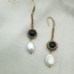 靈性之眼earring °●（可溝通訂製夾式耳環及其他半寶石編織包鑲） 第2張的照片