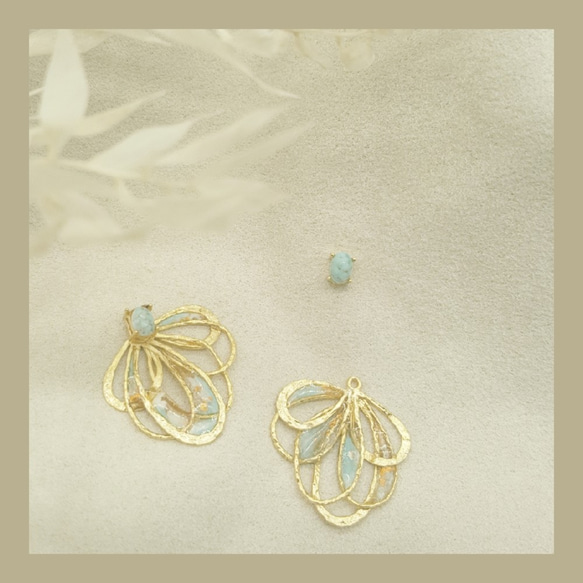 The wave/多戴式earring/light blue 第2張的照片