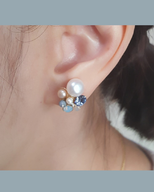 光暈°。°天然珍珠earring~可訂夾式螺旋可調耳環 第2張的照片