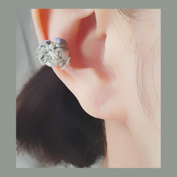 茶花芽～clip earring 小花可當耳骨夾 第7張的照片
