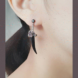 Gothic style不對稱立體 earring~可訂製夾式耳環 第3張的照片