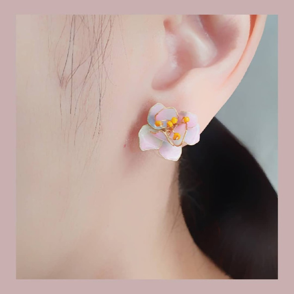重瓣櫻花earring ~可訂製夾式耳環 第2張的照片