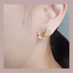 重瓣櫻花earring ~可訂製夾式耳環 第3張的照片