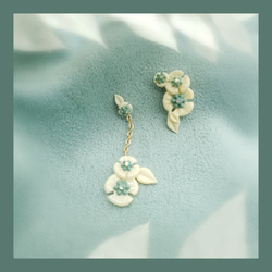 剪影花earring ~可訂製夾式耳環（3色附照可選擇~香檳黃/長春花紫) 第1張的照片