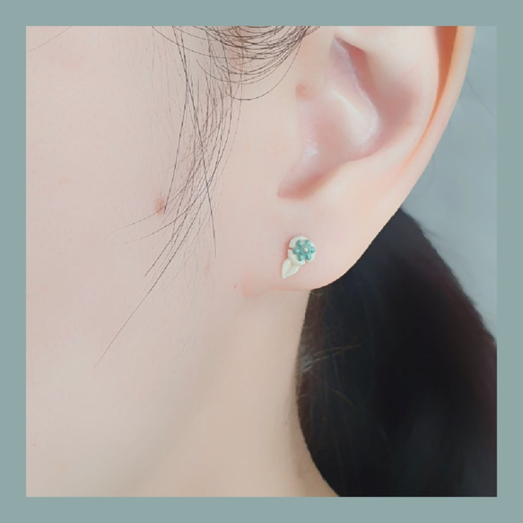 剪影花earring ~可訂製夾式耳環（3色附照可選擇~香檳黃/長春花紫) 第6張的照片