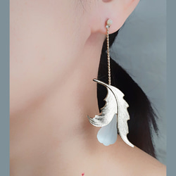 流瀑¡銀藤花earring~可訂製夾式耳環 第3張的照片