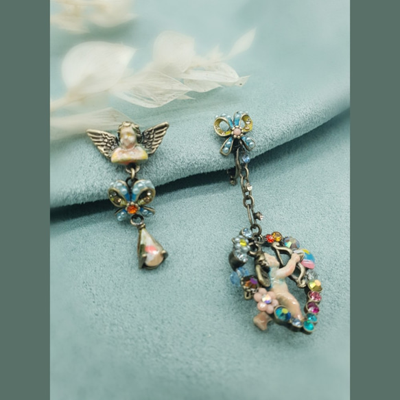 心框住的 是天使 帶來的 幸福❣clip earring ~可訂製針式耳環 第4張的照片