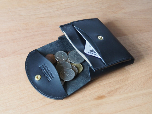 palm (nero) - コンパクトウォレット (ネロ)　　　ミニ財布　コンパクト財布 2枚目の画像