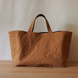 recta bag - レクタバッグ キャメル/ネイビー [アーミーダックトート