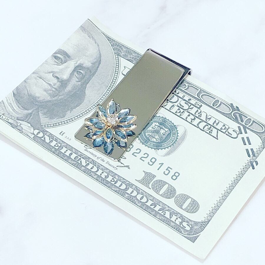 【SV】カラーロータス マネークリップ（アクア）