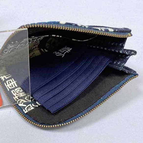 札入れ　カード入れ　ファスナー財布　古布　型染　更紗　絣　01 s2130 7枚目の画像