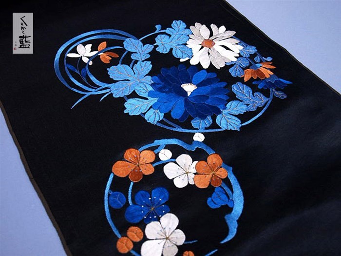 レア　亀と竹の刺繍 グリーン　アンティーク　亀　刺繍 769zzx.jpg