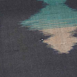 《昭和レトロ》夏絹　松皮菱　黒地　正絹　袖　s2116 8枚目の画像