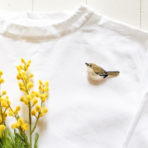 [特輯/電子郵件雜誌出版]日本鶯刺繡胸針春天野鳥 第6張的照片