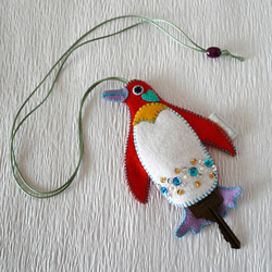 ペンギンのキーケース　赤 3枚目の画像
